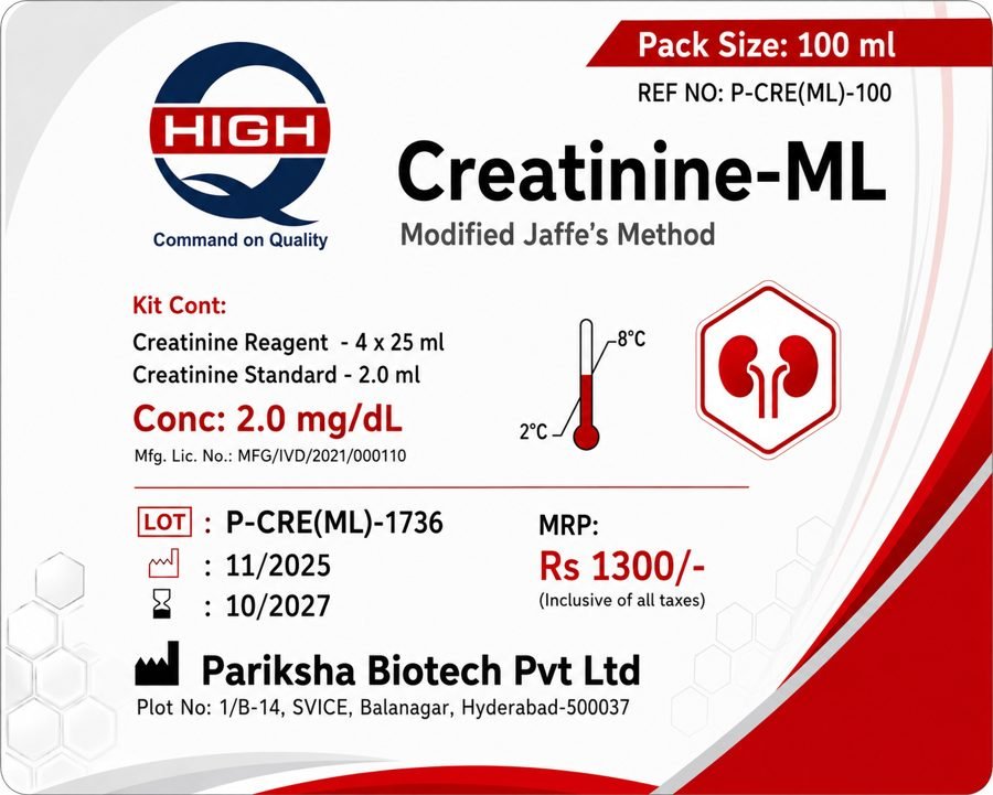 Creatinine-ML Kit - P-CRE(ML)-100